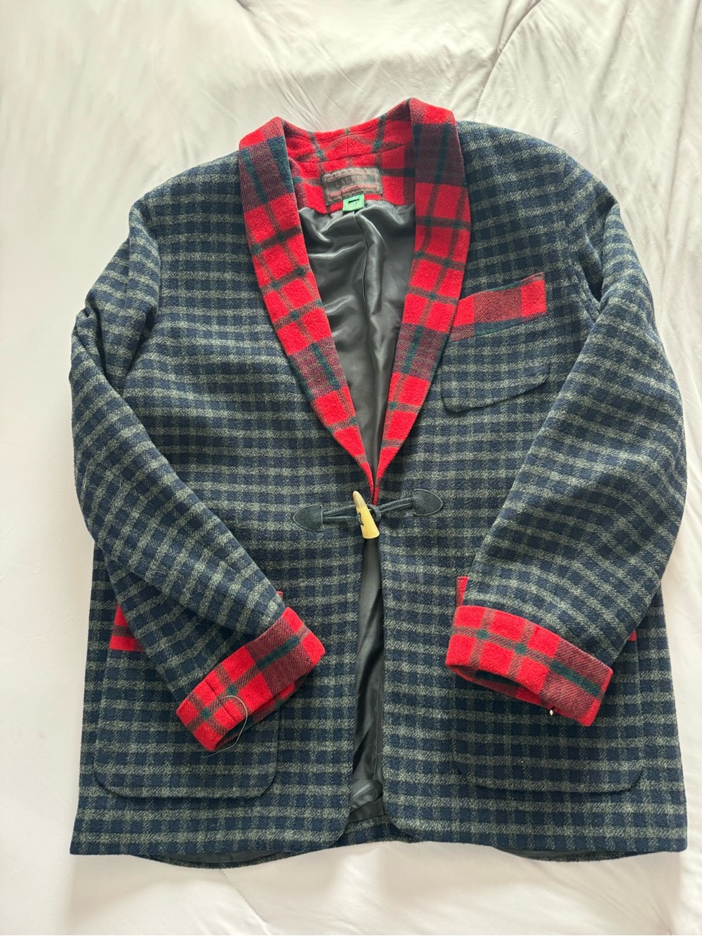 Lauren Ralph Lauren Authentic Dry Goods Vintage Wool Plaid Blazer large 1990s - Picture 2 of 15